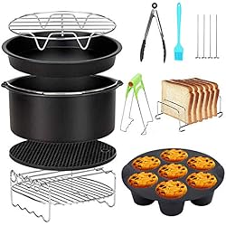 HoneySheep 8 inch Accessoires De Friteuse 10 Pièces pour Gowise Phillips Cozyna Airfryer XL 3.8QT-5.8QT, Cadeau Supplémentaire 4PCS Aiguille Barbecue