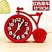 Produktbild Cunclock Moderne 6 Candy Dekoration Bike mute Uhr Zimmer Schreibtisch Violine elektronische Tischuhren Spielzeug Geschenk für Kinder stillen Alarm Clock, rote Rad