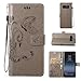 Produktbild Hülle für Samsung Galaxy Note 8,Samsung Galaxy Note 8 Lederhülle,PU Leder Tasche für Samsung Galaxy Note 8,Leweiany Elegant Luxus Extra Dünn Tasche Grau Premium Schmetterling Blumen Muster Leder Brieftasche Flip Wallet Ständer Cover in Book Style Tasche Case Handyhülle Schutzhülle mit Kartenfach Aufstellfunktion Magnetverschluss für Samsung Galaxy Note 8 Schutzhülle Handytasche