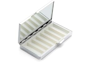IUDWCG - 1 Pcs Pastillero de bolsillo diario, pastillero de acero inoxidable con 7 compartimentos, pastillero de bolsillo bolsa de viaje, plata, rectangular