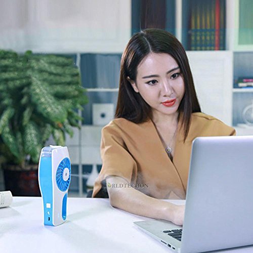 Gazechimp Mini Ventilator Handventilator mit Luftbefeuchter USB Standventilator – Grün - 7