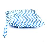 PIXNOR Welle Muster abwaschbar wiederverwendbar wasserdichte RV Baby Tuch Windel Windel Tasche nass-trocken-Tasche Tote mit weichen ausrichten Griff (blau) - 5
