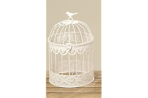 BOLTZE Deko Vogelkäfig cremeweiß Metall (30cm)