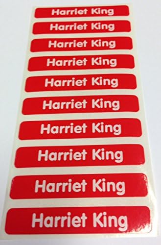 Easy2name Personalised Stick On Waterproof Name Labels (20, Red)