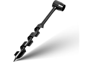 JOISIDE Handbohrer,Mehrzweck Schlangenbohrer,Spiralbohrer,Manueller Schraubenschlüssel,Handbohrmaschine für Holzbearbeitung,Überlebenswerkzeuge für Outdoor Camping Stöpselbohrer（25 * 260mm）