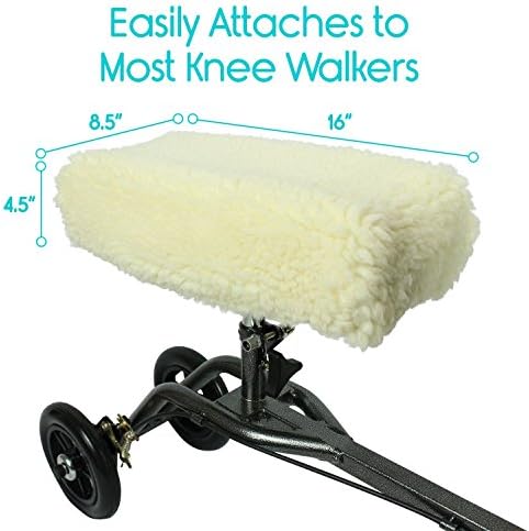 Knee Walker Pad Cover --Plush Synthetic Sheepette Pad for Rolling Scooter