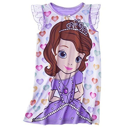 Sofia The First I Love Sophia Baby Girls' Toddler Short Sleeve Nightgown - Multi -