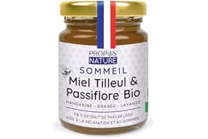 Mélange Sommeil Bio - Miel de Tilleul - Passiflore - Huiles essentielles de Lavande et Mandarine - Fabriqué en France - 125g - PROPOS'NATURE