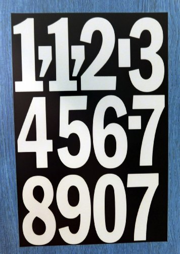 Pack de 88 9x10 2cm  100mm  Vinilo Blanco Adhesivo n  meros   autoadhesivo   adhesivo   Corte en forma de   impermeable n  meros para letreros  veh  culos  barcos  p  sters   proyectos de escuela