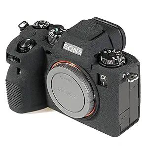 Rubber Camera Case Body Bag Full Cover with fine Texture for Sony Alpha 1 A1 (Black)