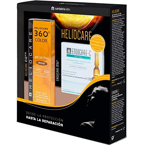HELIOCARE 360º Pack Gel Oil-Free Bronze SPF50 50ML+ 7 ampollas endocare-c Oil free