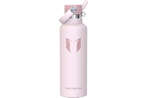 SUPER SPARROW Sparrow Insulated Water Bottle - 350ml/500ml/750ml/1L/1.2L - FlipFlow Metal Water Bottles with Straw Lid - BPA Free - Leakproof Stainless Steel Flask for Sport, Gym, School, Outdoor, Travel
