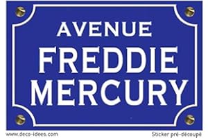 DECO-IDEES Sticker Plaque de Rue, Freddie Mercury - Dimensions : 10 cm x 7 cm - Fabrication 100% Française
