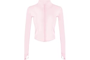 Uaneo Damen-Jacke mit Reißverschluss, schmal, für Yoga, Workout, Sport, Weiß