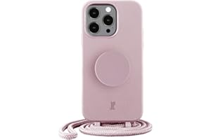 JE JUST ELEGANCE PopSockets x Just Elegance iPhone Hülle - Necklace Case - Handyhülle kompatibel mit iPhone 13 Pro Max - iPhone Schutzhülle mit Abnehmbarer Kordel und Fingerhalter (Rose Breath)