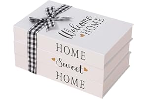 EAWFGTUW Elegante set di 3 libri in finto stile rustico, adatto per vari temi e stili di decorazione della casa (casa)