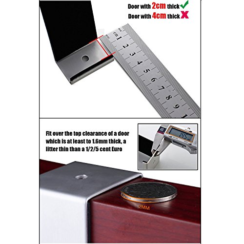 qobobo Edelstahlhaken Türgarderobe Türhaken Handtuchhalter Schublade Tür Haken Kleiderhaken Türhakenleiste Hakenleiste Tuer Garderobe 6 Reihe Haken ohne Anlage (Für tür mit 20 mm dick) - 3