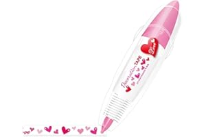 Aumude Penna decorativa con simpatici animali a pressione,2023 nuova penna a nastro decorativo in pizzo fai da te,penna a nastro di correzione carino cartone animato,carino nastro di correzione