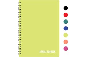 FL FITNESS LOGBOOK Fitness Logbook (Lime) - A5 Undated Workout Journal For Men & Women - Plastic Cover & Thick Paper - Planner Log Book To Track Weight Loss, Muscle Gain, Gym Exercise, Bodybuilding Progress