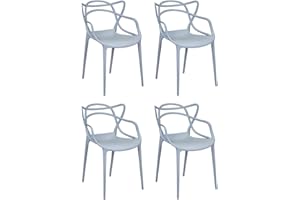 Gremium Set 4 Sedie In Polipropilene Con Fibre In Vetro, Seduta Ergonomica E Struttura Impilabile Per Arredo Sala da Pranzo, Cucina e Soggiorno