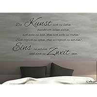 Wandtattoo-Wandaufkleber-Wandsticker ***Die Kunst sich zu lieben,...*** (Größen und Farbauswahl)