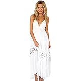 women's beach crochet backless bohemian halter maxi long dress Poplab Women's Beach Crochet Backless Bohemian Halter Maxi Long Dress –  womenboutique