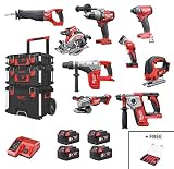 Sierra sable Milwaukee M18CSX Milwaukee Kit M18FPP9BHC4P (M18CSX + M18FPD + M18FID + M18TLED + M18CCS55 + M18CAG125X + M18BJS + M18BH + M18CHM + .)