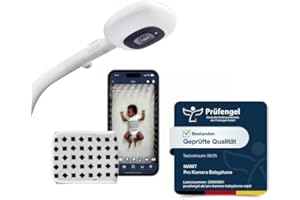 Nanit Pro Babyphone mit Kamera, Bodenständer & Atemband - Baby Kamera mit 1080p Video & Audio, Schlaftrainer, Atmungsmonitor, WLAN, iOS/Android - Weiß