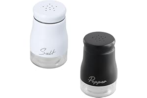 PTJJXA Zestaw solniczki i pieprzniczki ze stali nierdzewnej, do wielokrotnego napełniania, 120 ml, z przezroczystym szklanym spodem, solniczka, pieprzniczka, zestawy do kuchni, grilla, restauracji, na