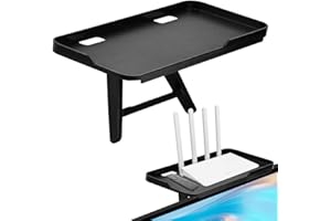 LPAMABA Mensola Ripiano Superiore Monitor Schermo,Mensola Superiore per Monitor Pieghevole,Ripiano Superiore dello Schermo Regolabile,Vassoio Superiore TV Regolabile per Router, Telecomando