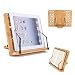 Produktbild Bambus Kochbuchhalter Leseständer, UNIQUEBELLA Halter zum Lesen faltbar Leseständer Buchstütze Stand für Küche und Büro Tragbar Rezepthalter mit einstellbarem Rücken für Kochbuch, iPad Air 2 3 4, iPad Mini 4, iPad Pro, Kindle, Samsung Tablet PC und mehr