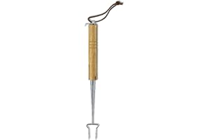 Victorinox Schweizer Taschenmesser Grillgabel Ausziehbar, fWanderungen, Grillieren, Outdoor, mit Holzgriff und Umhänge-Kordel, braun