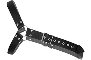 Agoky Arnés de Pecho Hombre Cuero PU Correas de Pecho Cuerpo con Hebillas Cinturón con Anillas Metálicas Clubwear Gótico Punk Steampunk Disfraz de Hombre para Clubwear Fiesta