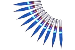 SAFERCCTV 30 Degree V Groove Bit,0.1mm Carbide PCB Nano Blue Coat Engraving Router Tool Tungsten Carbide CNC Router Bit,1/8 Inch Shank Woodworking