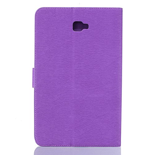 Romtronic Lederhülle Leder Tasche Case Cover für Samsung Galaxy Tab A 10.1 2016 (SM-T580 SM-T585) Hülle PU Schutz Etui Schale Feather Muster Design Backcover Flip Cover Wallet Case mit Standfunktion Karteneinschub und Magnetverschluß (violett) - 3