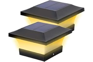 Surakey Solar Pfostenkappen Leuchte,2 Stück Pfosten-Lichter Außenbereich LED Solarpfosten Zaunpfosten Lampe, IP65 Wasserdicht Solar Säulenlampe Landschaft Lampe für Hausgarten Wand Zaun Beleuchtung