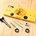 Produktbild WEIWEITOE-DE 35mm Verdeckte Scharnier Jig Drill Guide Set Holz Lochsäge Bohrer Locator Tür Bohrloch Vorlage & Bit Positioner Tool, gelb,