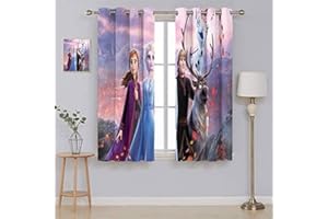 Bfrdollf ELSA Verdunkelungsvorhang Wasserdichter Stoff Gardinen Für Kinderzimmer, Ösen Oben Für Gardinen?3D-Digitaldruck 100% Polyester (1,100×140(BxH))