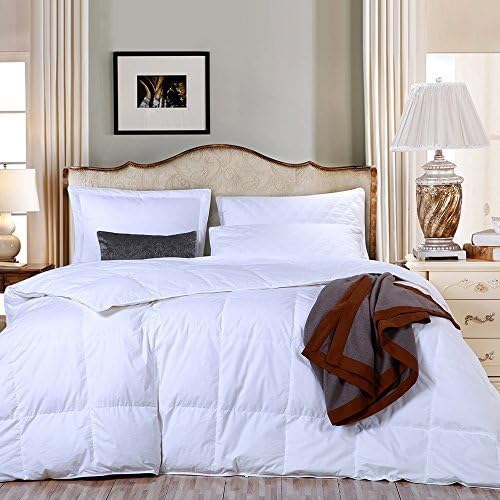 Tumei Hotel Luxury White Down Alternative Quilted Comforter -Duvet Insert-Fluffy, Warm, Soft &amp; Hypoallergenic, Corner Tabs, Machine Washable-King