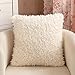 Produktbild Hipsteen Nachgemachte Wolle Kissen Kasten warme Plüsch Sofa Kissen Abdeckung Winter Hauptekor 45 x 45cm - White