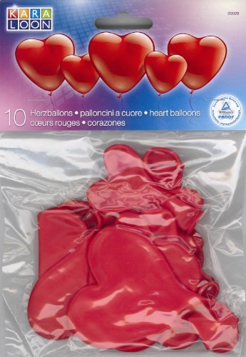 Karaloon 20020 – 10 Herzballons 15 cm + 30 cm, rot - 2