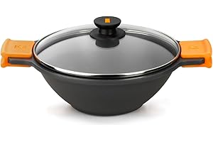 BRA PINTI wydajny, nieprzywierający wok z pokrywą z kratką CM24