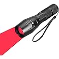 KUPRO Red Light LED Torch Powerful 1000 Lumens Hunting Tactical Flashlight Zoomable Waterproof Torches 1 Mode for Night Vision Astronomy Fishing Aviation