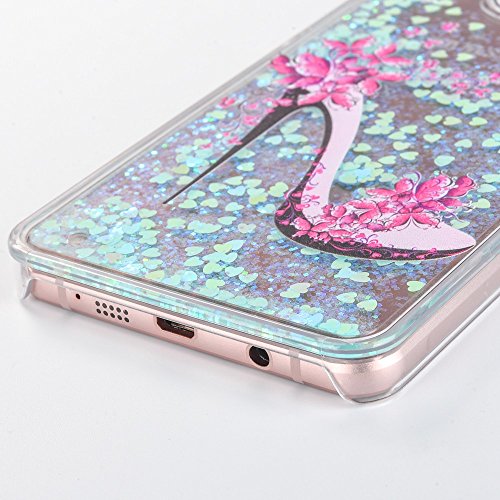 Samsung Galaxy A5 (2016) 3D Liquid transparent Case, toyym Funny Cool Sparkle Bling Bling Schutz Hard Shell Schutzhülle für Samsung Galaxy A5 (2016), [Glitzer Liquid] Case Cover Schwimmende Love Herzen Sterne für Samsung Galaxy A5 (2016) A510 mit Displayschutzfolie + Eingabestift Stylus Pen + hübsche Blume Staub Stecker - 4