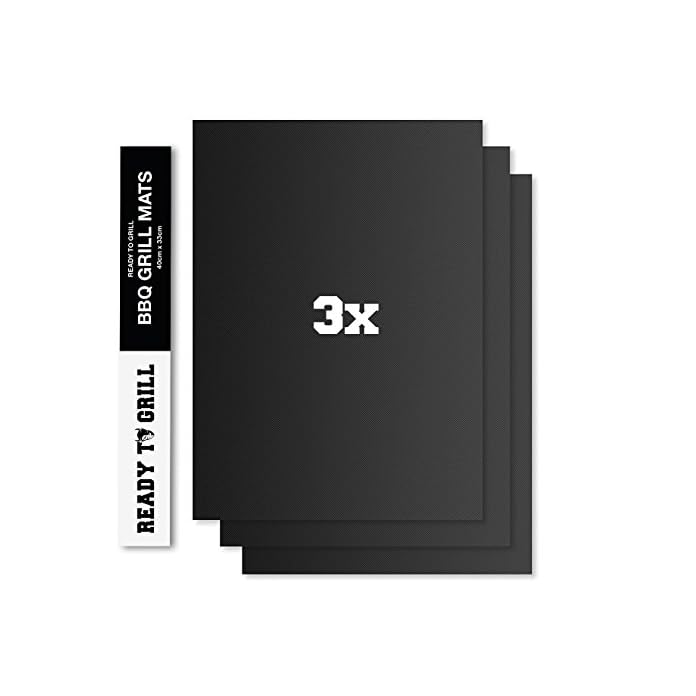 Ready To Grill Universal Grillmatten 3er Set 44 X 33cm Aus Silikon Mit Teflon Antihaftbeschichtung Fr Gasgrill Kohlegrill Backofen Grill Zubehr
