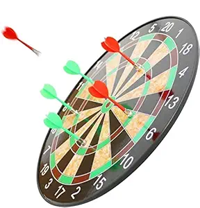 Magnetic Dartboard Set - 17 Inch Dart Board with 6 Magnet Darts for Kids and Adults, Gift for Game Room, Office, Man Cave and Home