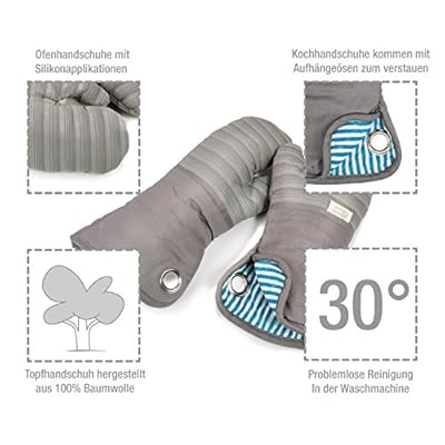 Jamie Oliver Ofenhandschuhe 2er Set 36 cm Länge in grau