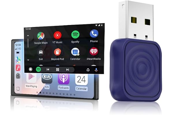 Carlinkit Mini Ultra Adaptateur sans fil CarPlay & Android Auto – Dongle Plug & Play pour iPhone & Android, Convertit câblé en sans fil, USB-A/USB-C, compatible avec les voitures OEM câblées
