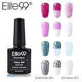 Elite99 Esmalte Semipermanente UV LED 4pcs Kit Uñas de Gel Pintauñas de Camaleón Color Cambia con Temperatura Esmalte de Uñas Nieves Soakoff Manicura 10ML - 009