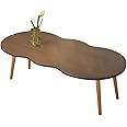Herla Coffee Table Low Table Modern Coffee Table Solid Wood Sturdy Floor Table Desk Living Room Center Minimalist Display Coffee Table with Cloud Shape for Living Room Bedroom Sofa